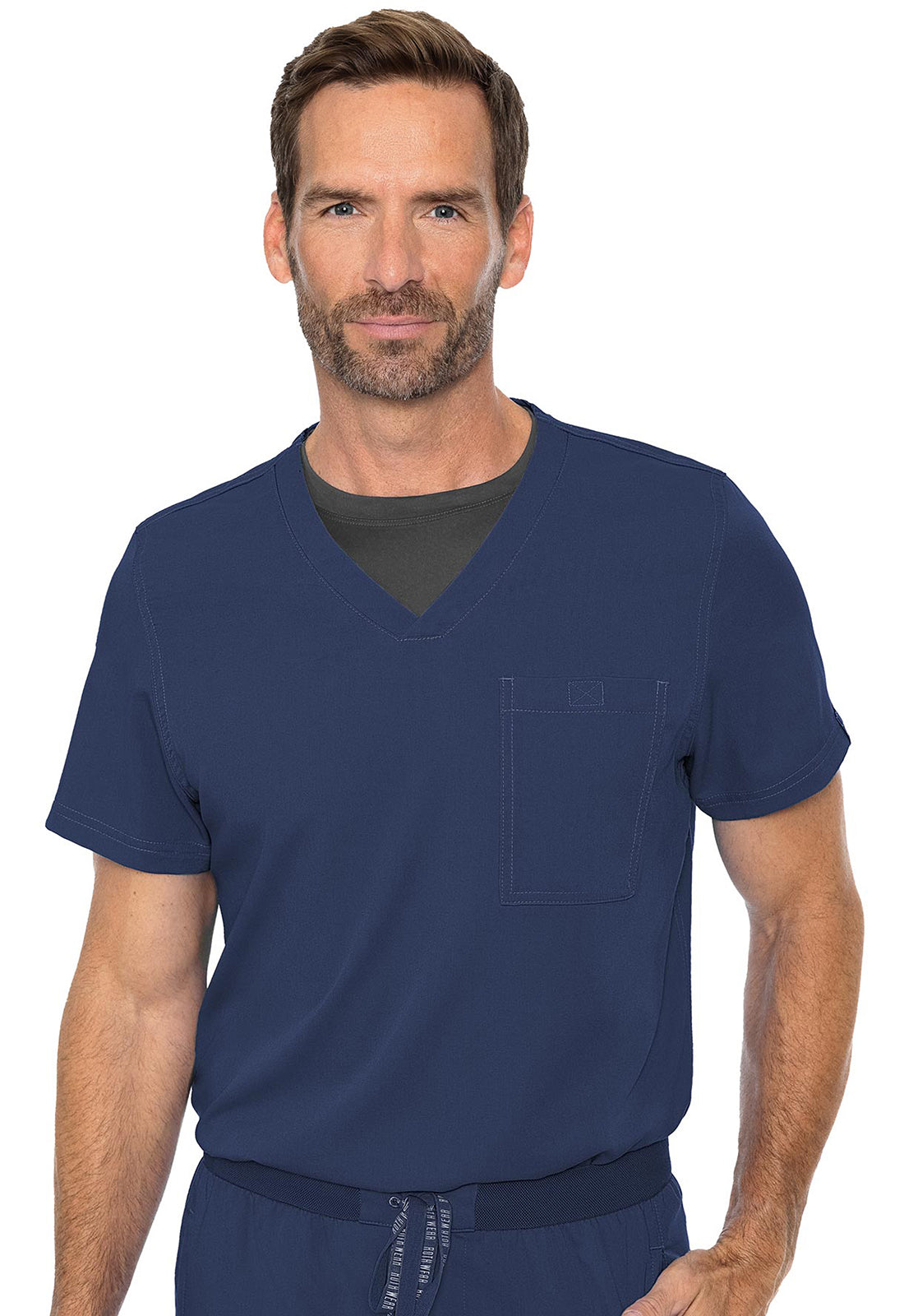 Touch MC7478 Cadence One Pocket Top Navy Model Image Front | Rothwear