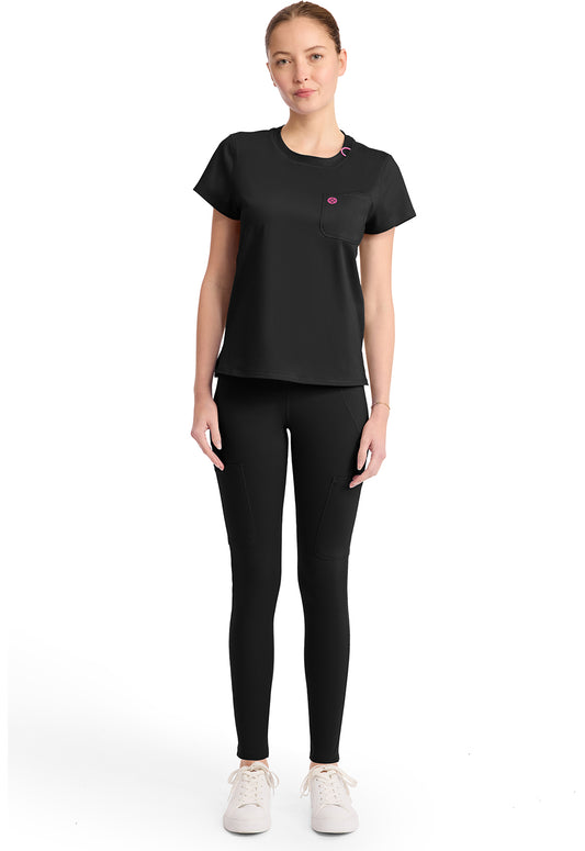Amp Knit MC751 Women's Crew Neck Tee Black