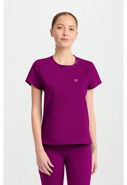 AMP Knit MC751 Crew Neck Tee Plum Royale