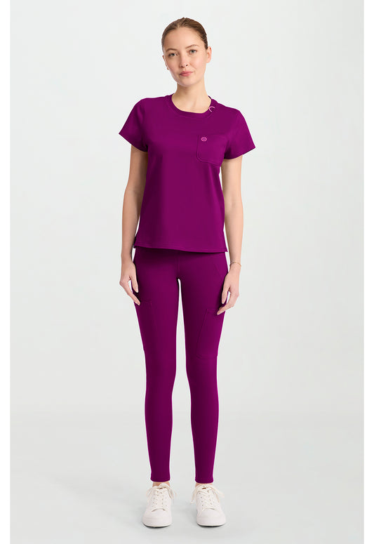 Amp Knit MC751 Women's Crew Neck Tee Plum Royale