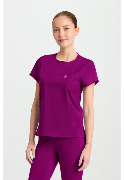 AMP Knit MC751 Crew Neck Tee Plum Royale