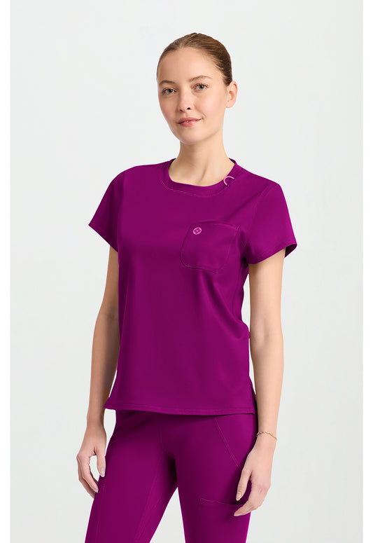 AMP Knit MC751 Crew Neck Tee Plum Royale