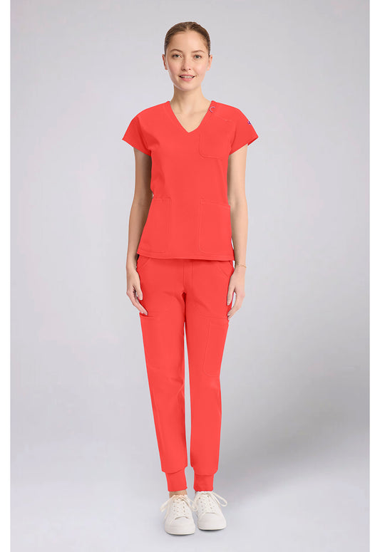 Amp Knit MC752 Women's Raglan V-Neck Scrub Top One In A Melon