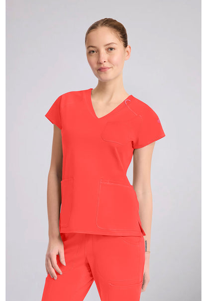 Amp Knit MC752 Women's Raglan V-Neck Scrub Top One In A Melon