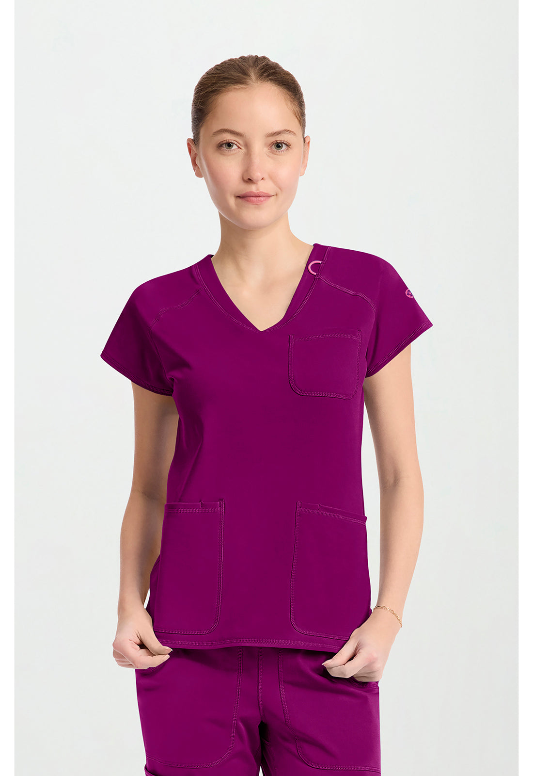 AMP Knit MC752 Raglan V-Neck Top Plum Royale