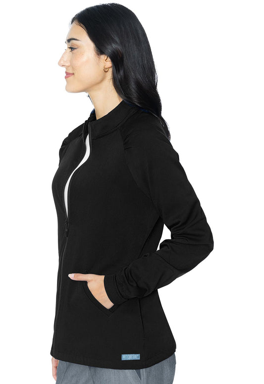 Touch MC7660 Raglan Warmup Black Model Image Right Side | Med Couture