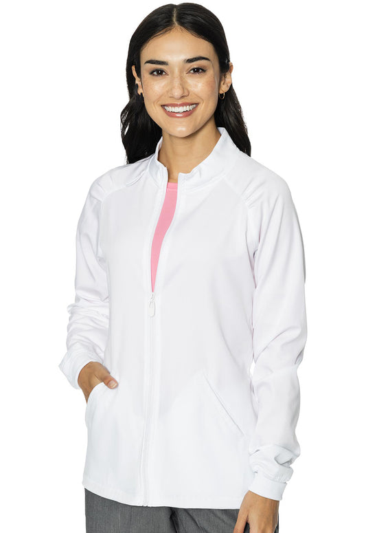 Touch MC7660 Raglan Warmup WHITE Model Image Front | Med Couture