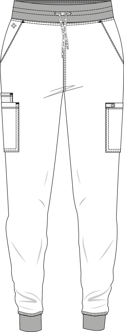 Touch MC7705 Women's Double Cargo Scrub Joggers Black