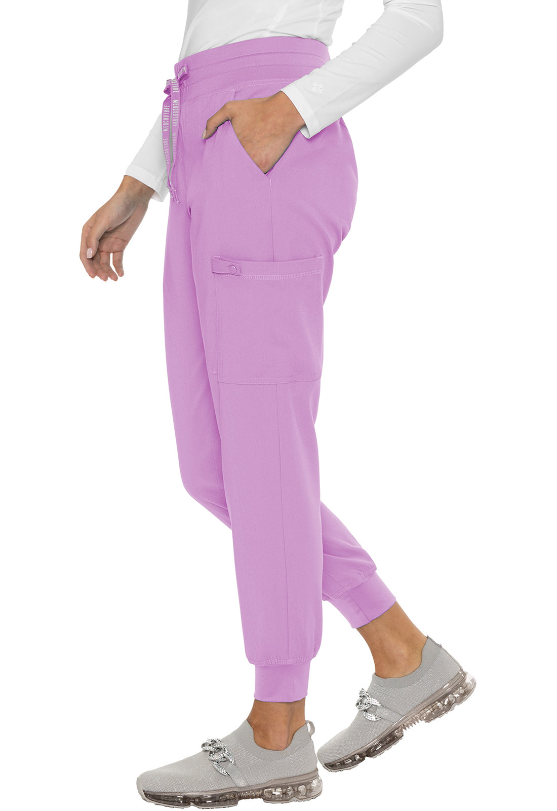 Touch MC7705 Double Cargo Jogger Lilac Model Image Right Side | Med Couture