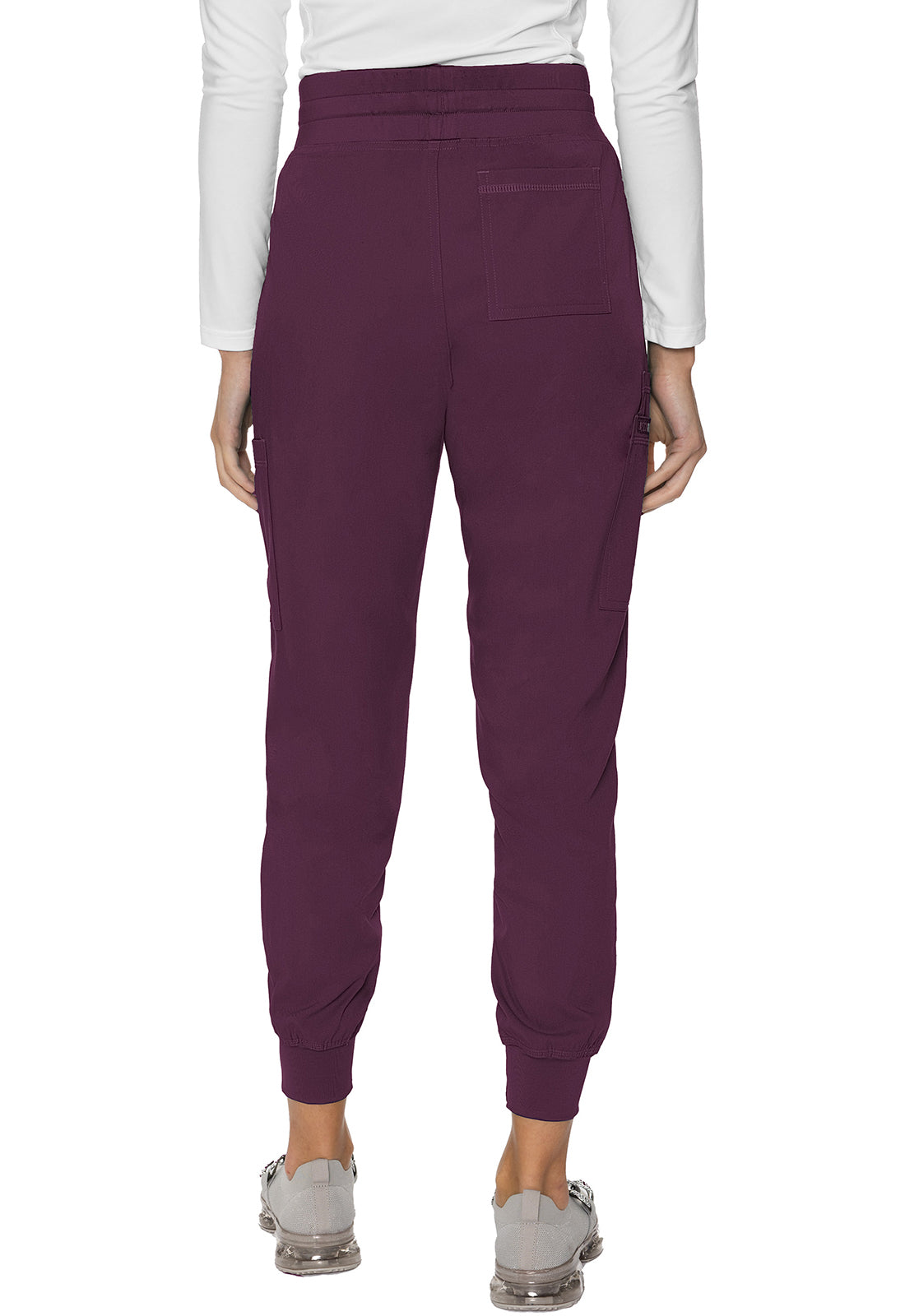 Touch MC7705 Double Cargo Jogger Wine Model Image Back | Med Couture