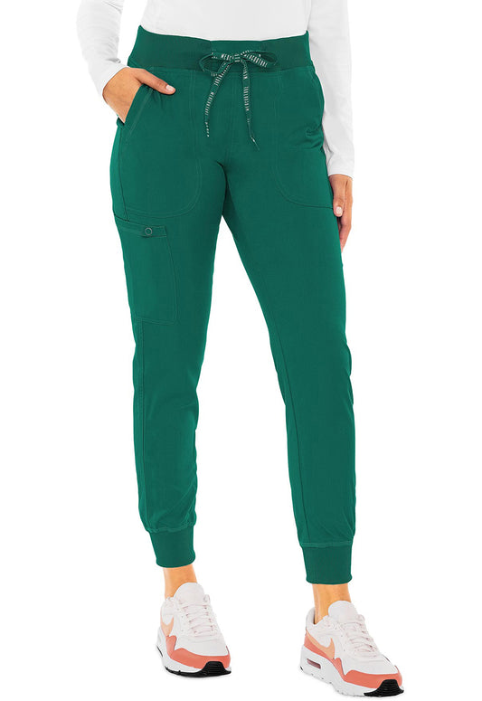 Touch MC7710 Jogger Yoga Pants Hunter Green Model Image Front | Med Couture