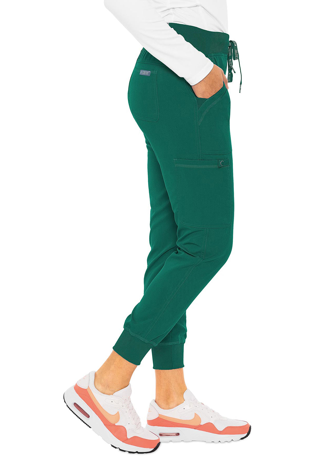 Touch MC7710 Jogger Yoga Pants Hunter Green Model Image Left Side | Med Couture