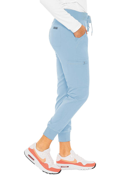 Touch MC7710 Jogger Yoga Pants Periwinkle Model Image Left Side | Med Couture