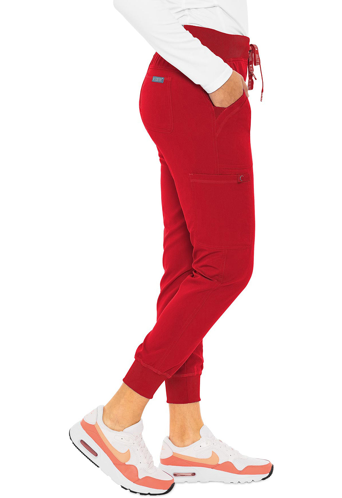 Touch MC7710 Jogger Yoga Pants Red Model Image Left Side | Med Couture