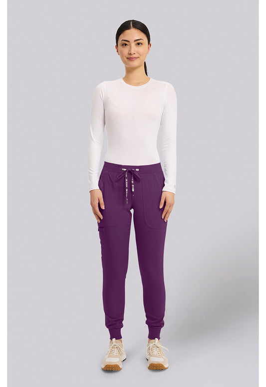 Touch MC7710 Women's Scrub Joggers Yoga Scrub Pants Eggplant