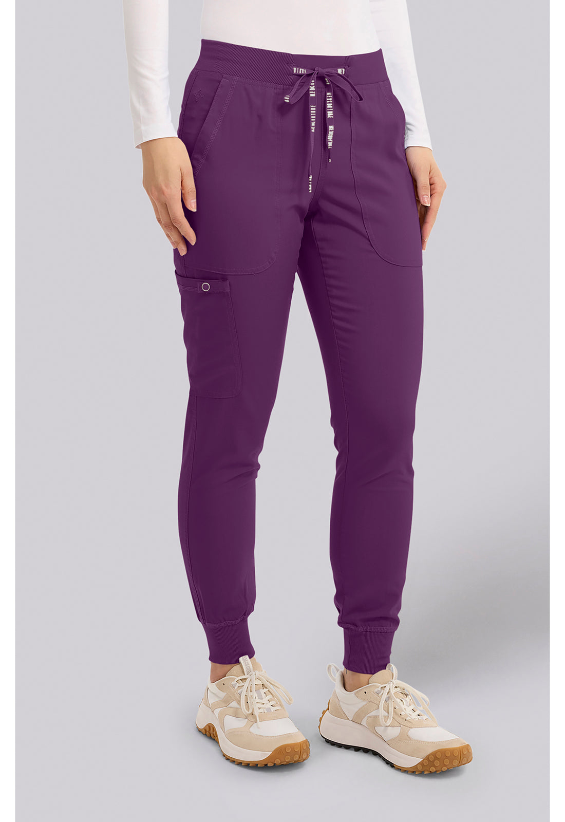 Touch MC7710 Women's Scrub Joggers Yoga Scrub Pants Eggplant