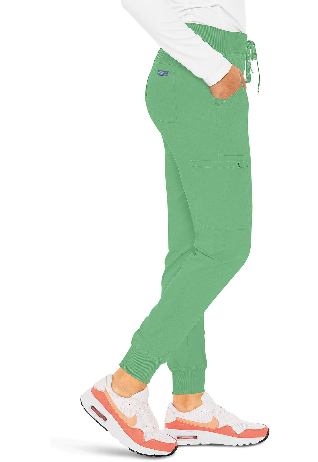 Touch MC7710 Jogger Yoga Pants Kiwi Lime Model Image Left Side | Med Couture