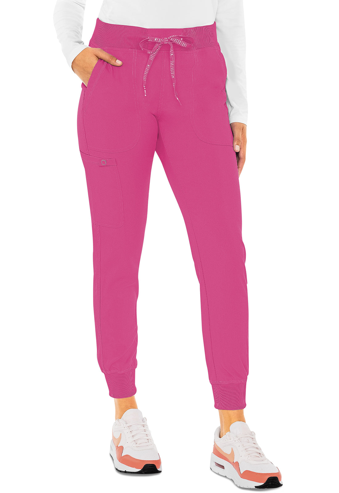 Touch MC7710 Jogger Yoga Pants Raspberry Tart Model Image Front | Med Couture