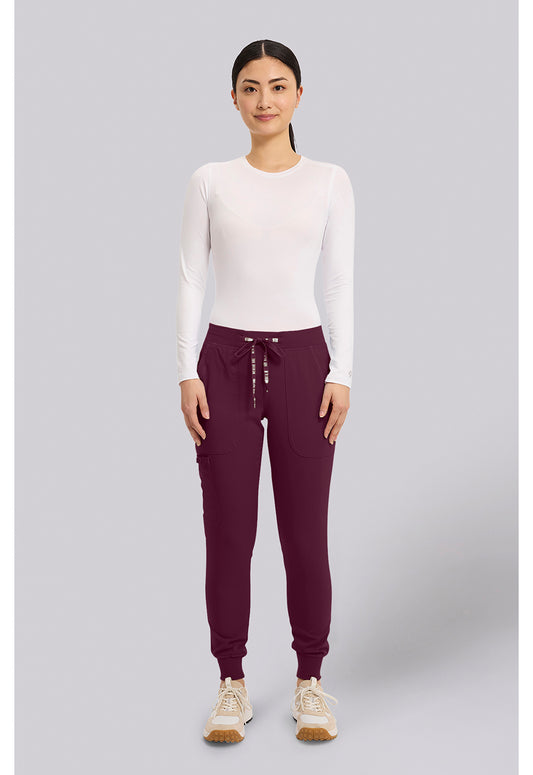 Touch MC7710 Women's Scrub Joggers Yoga Scrub Pants Wine