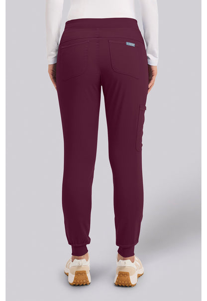 Touch MC7710 Women's Scrub Joggers Yoga Scrub Pants Wine