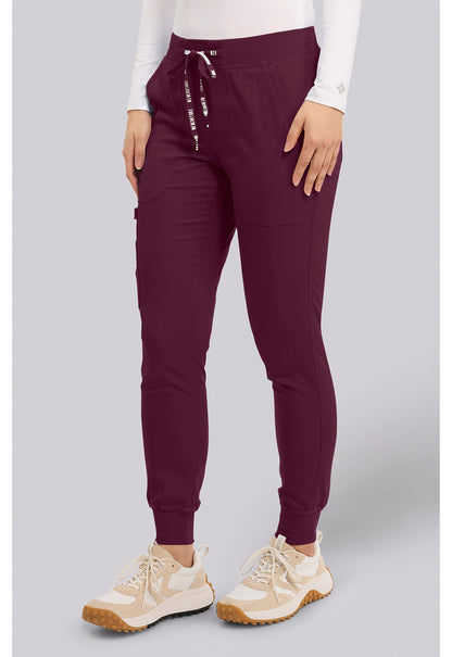 Touch MC7710 Women's Scrub Joggers Yoga Scrub Pants Wine