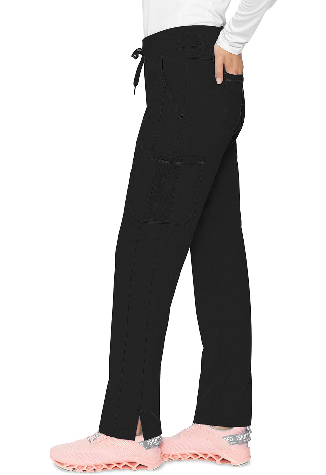 Touch MC7725 Jersey Waist Yoga Pants Black Model Image Right Side | Med Couture