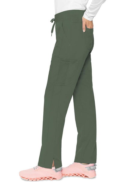 Touch MC7725 Jersey Waist Yoga Pants Olive Model Image Right Side | Med Couture