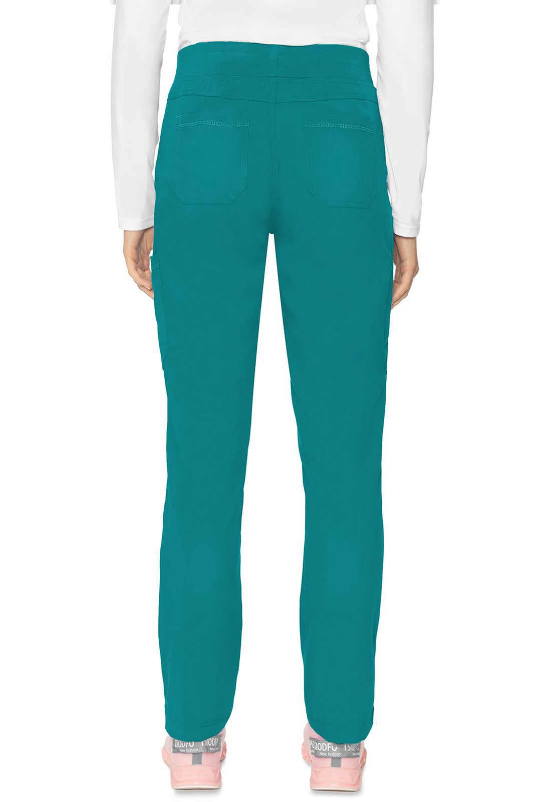 Touch MC7725 Jersey Waist Yoga Pants Teal Model Image Back | Med Couture