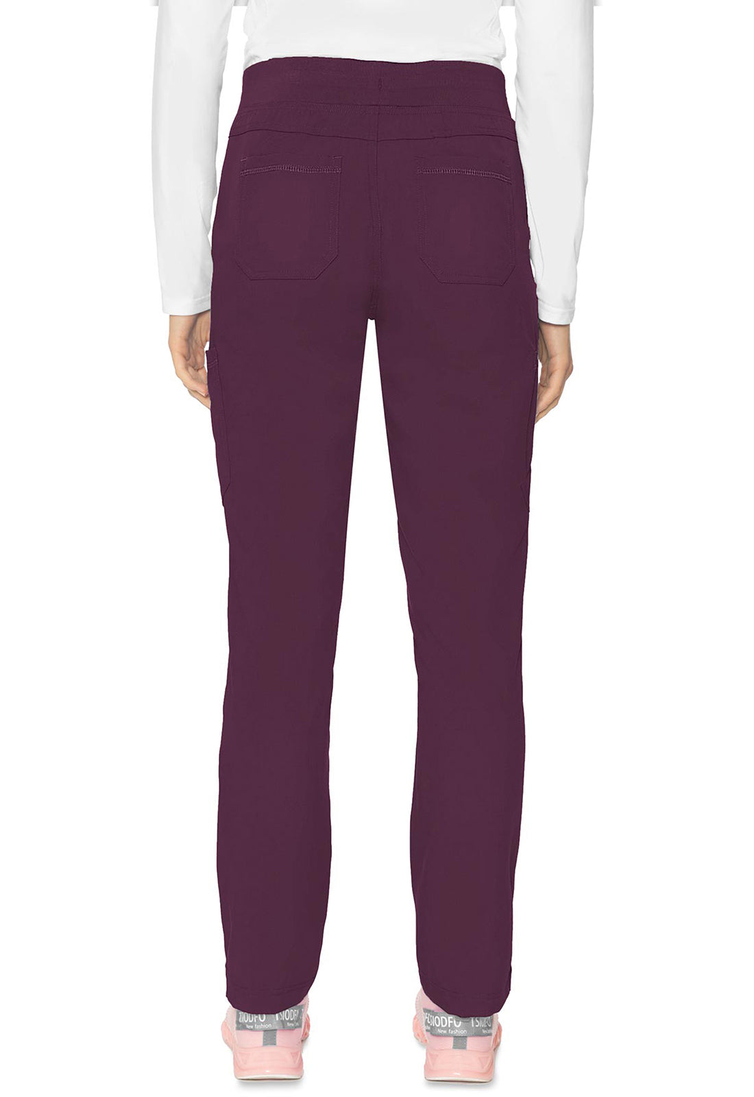 Touch MC7725 Jersey Waist Yoga Pants Wine Model Image Back | Med Couture