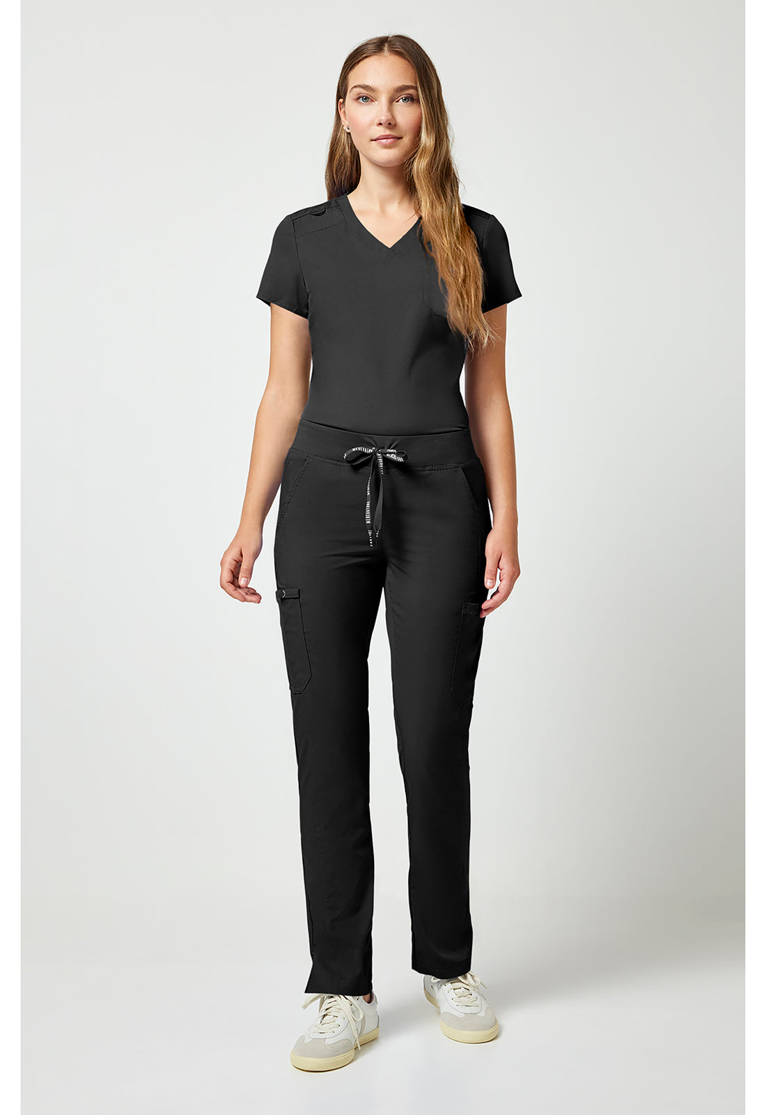Touch MC7725 Women's Jersey Waist Yoga Scrub Pants Black