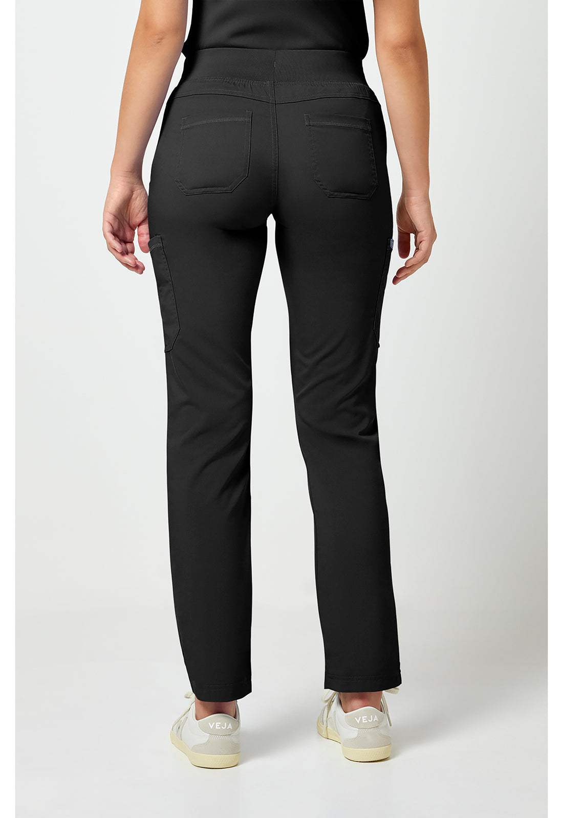 Touch MC7725 Women's Jersey Waist Yoga Scrub Pants Black
