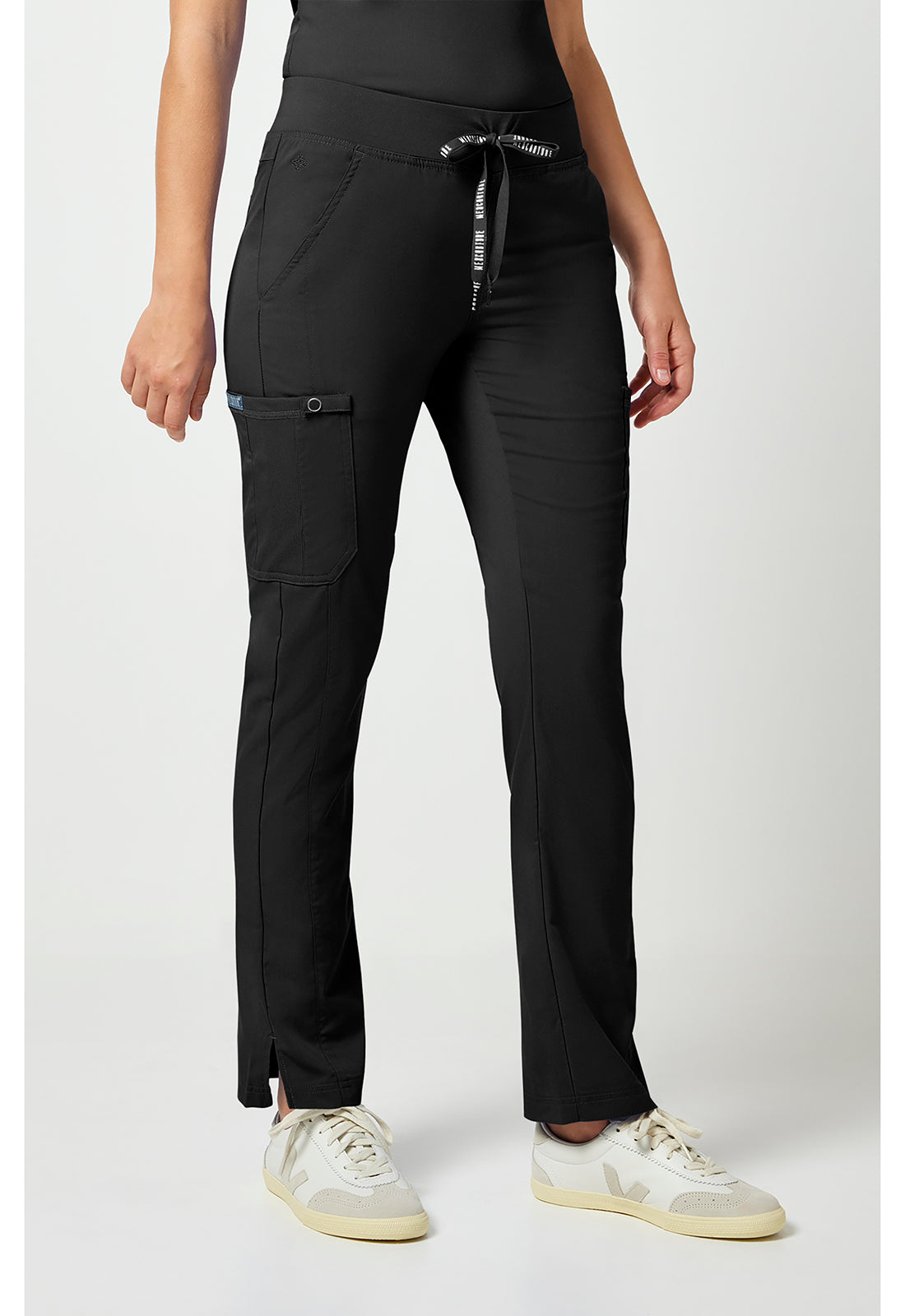 Touch MC7725 Women's Jersey Waist Yoga Scrub Pants Black