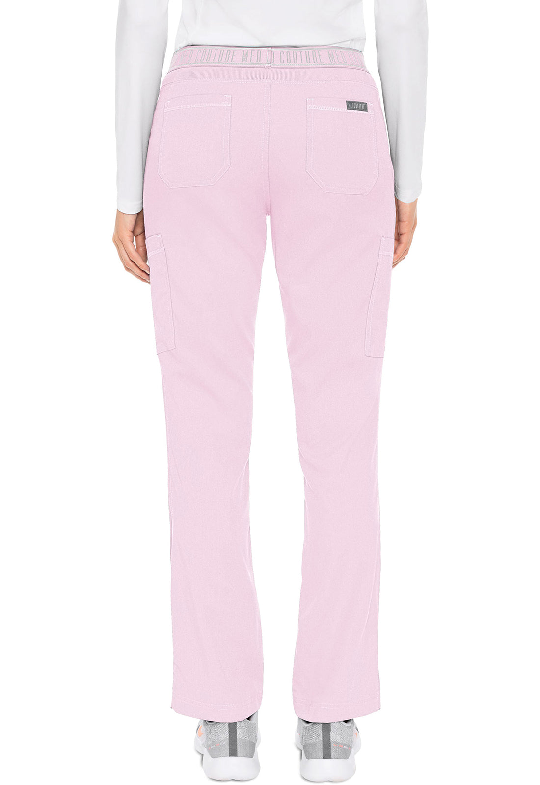 Touch MC7739 Yoga 2 Cargo Pocket Pants Ice Pink Model Image Back | Med Couture