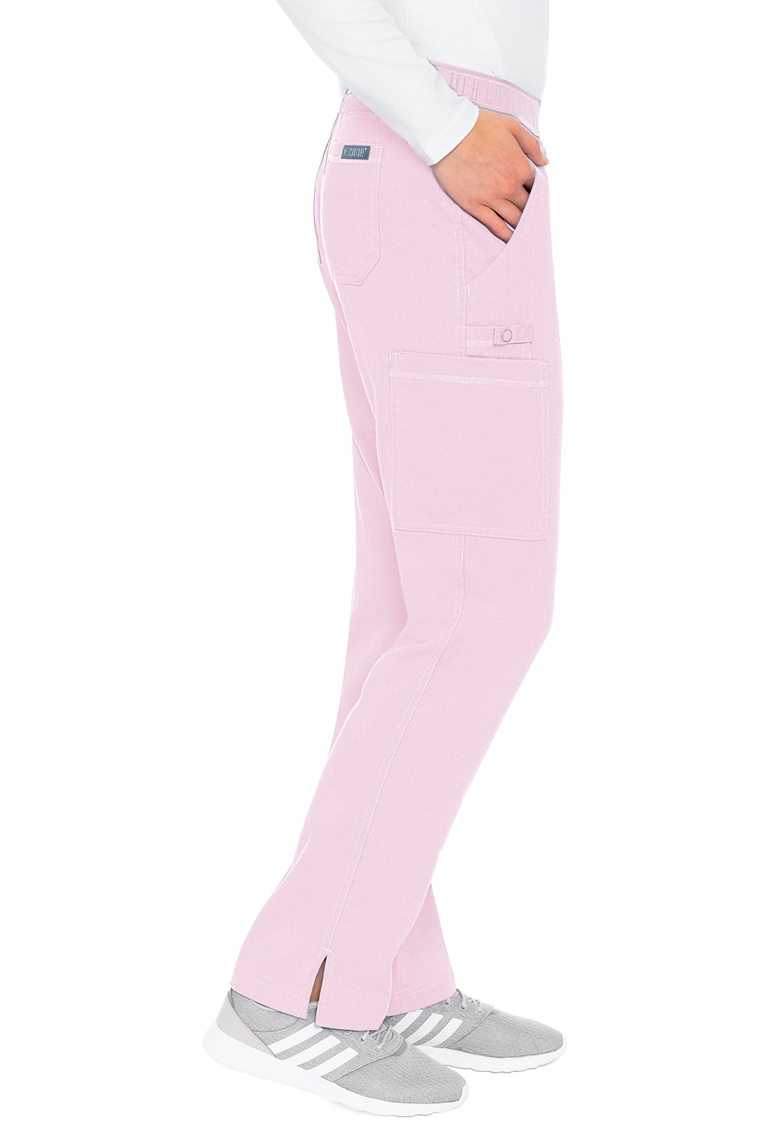 Touch MC7739 Yoga 2 Cargo Pocket Pants Ice Pink Model Image Left Side | Med Couture