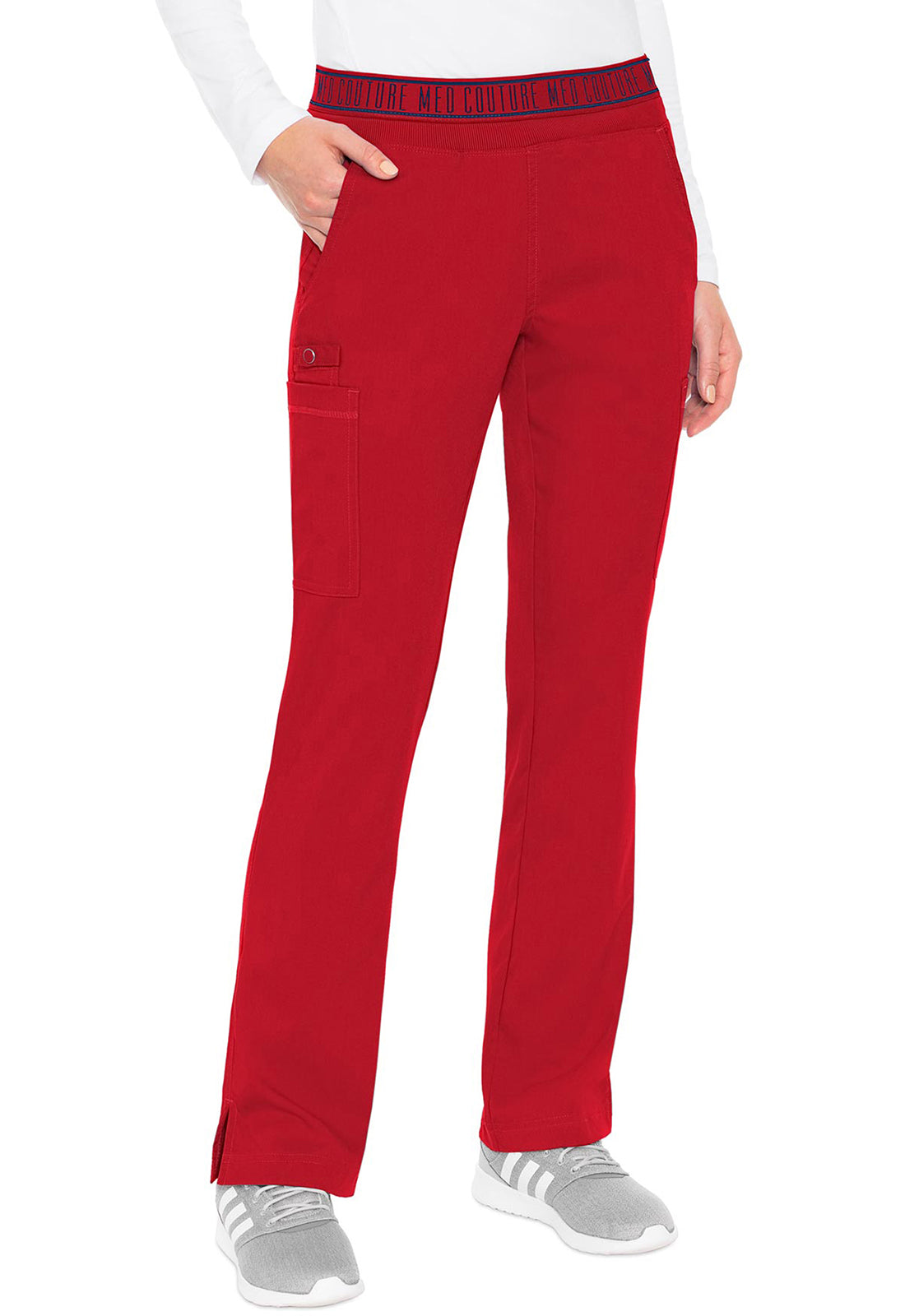 Touch MC7739 Yoga 2 Cargo Pocket Pants Red Model Image Front | Med Couture