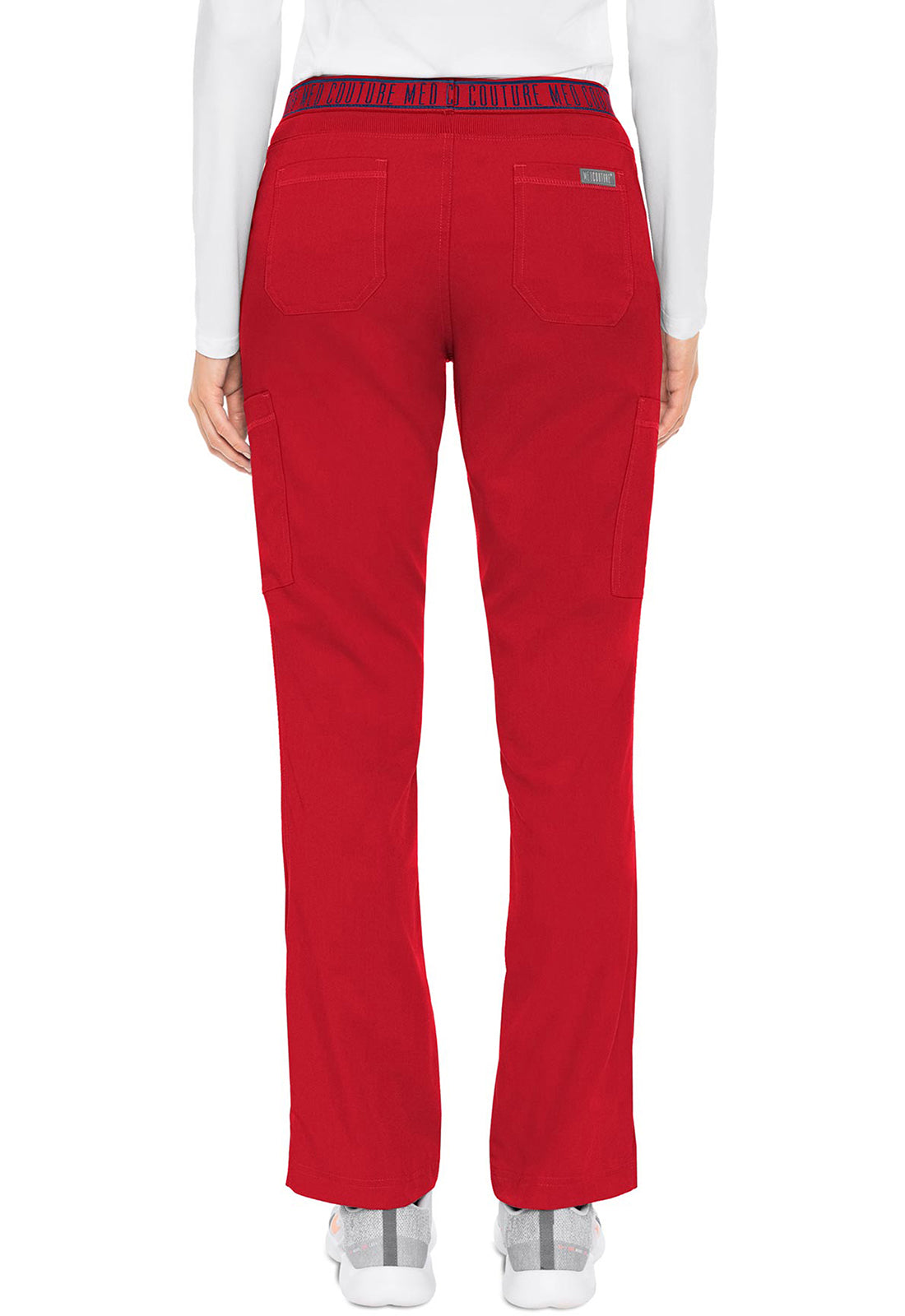 Touch MC7739 Yoga 2 Cargo Pocket Pants Red Model Image Back | Med Couture