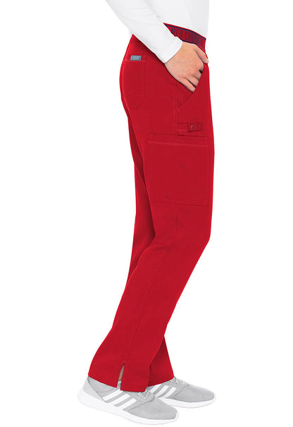 Touch MC7739 Yoga 2 Cargo Pocket Pants Red Model Image Left Side | Med Couture