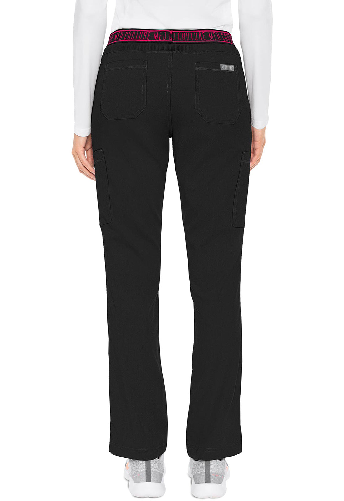 Touch MC7739 Yoga 2 Cargo Pocket Pants Black Model Image Back | Med Couture