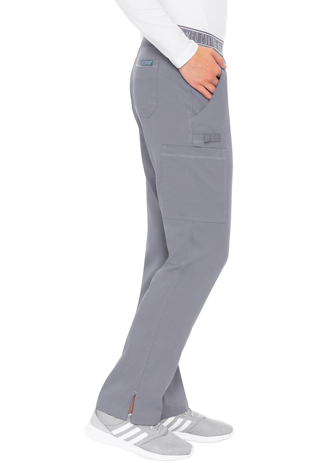 Touch MC7739 Yoga 2 Cargo Pocket Pants Cloud Model Image Left Side | Med Couture