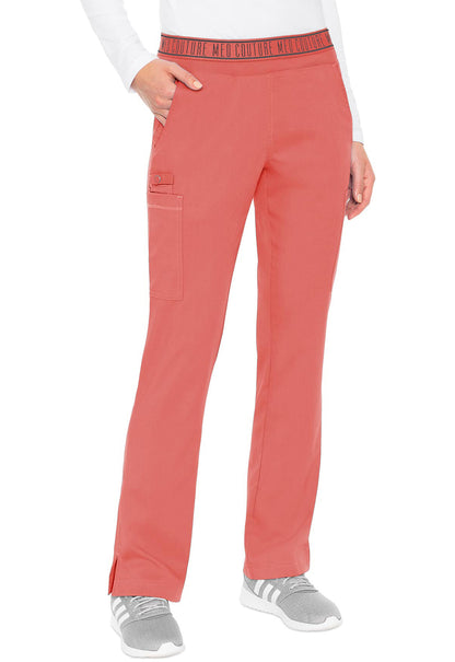 Touch MC7739 Yoga 2 Cargo Pocket Pants Coral Model Image Front | Med Couture