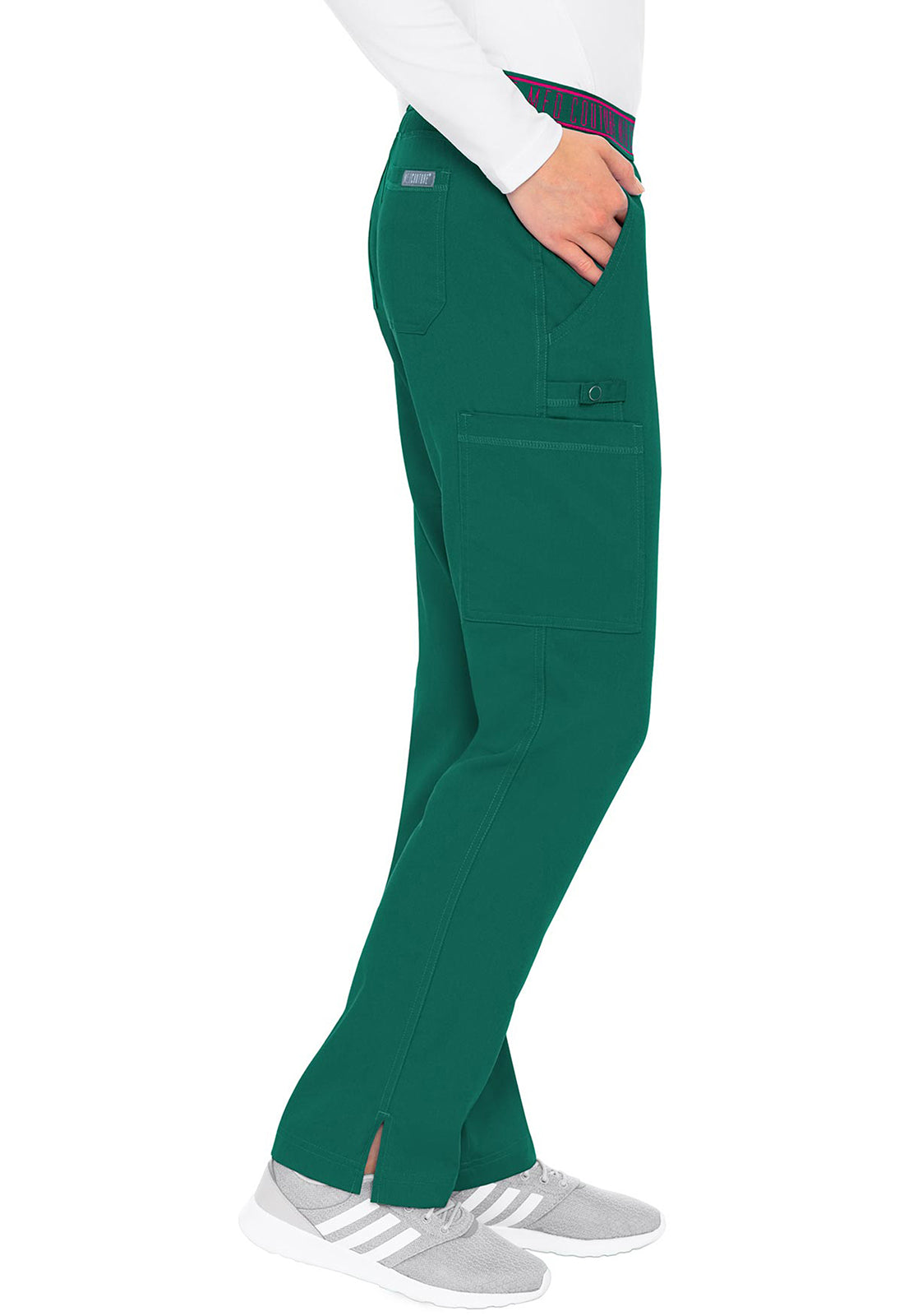 Touch MC7739 Yoga 2 Cargo Pocket Pants Hunter Green Model Image Left Side | Med Couture