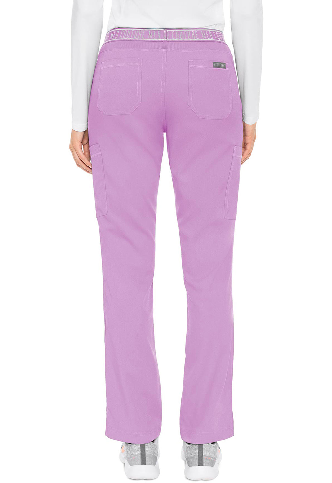 Touch MC7739 Yoga 2 Cargo Pocket Pants Lilac Model Image Back | Med Couture