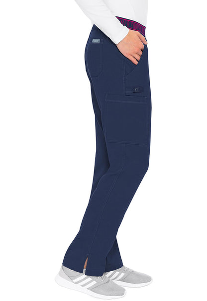 Touch MC7739 Yoga 2 Cargo Pocket Pants Navy Model Image Left Side | Med Couture