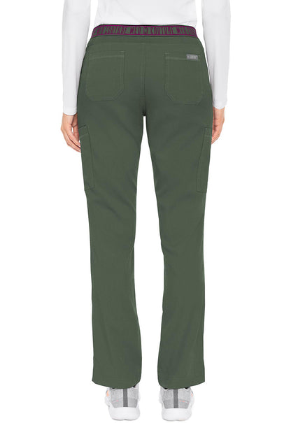 Touch MC7739 Yoga 2 Cargo Pocket Pants Olive Model Image Back | Med Couture