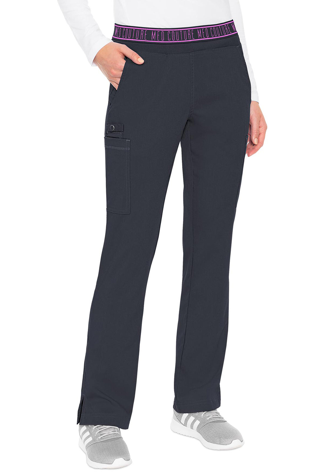 Touch MC7739 Yoga 2 Cargo Pocket Pants Pewter Model Image Front | Med Couture