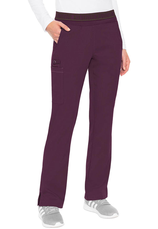 Touch MC7739 Yoga 2 Cargo Pocket Pants Wine Model Image Front | Med Couture