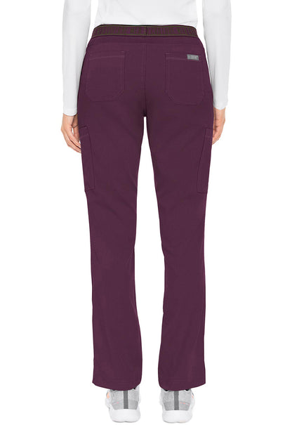 Touch MC7739 Yoga 2 Cargo Pocket Pants Wine Model Image Back | Med Couture