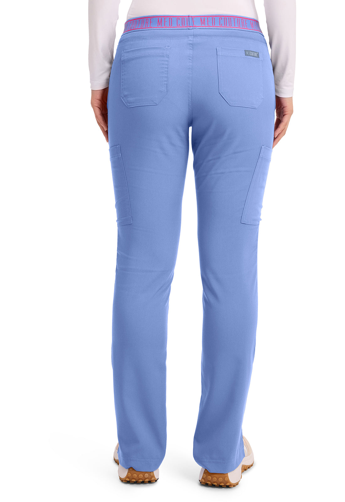 Touch MC7739 Women's Yoga 2 Cargo Pocket Scrub Pants Ciel