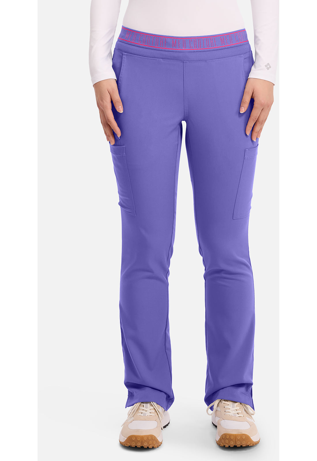 Touch MC7739 Women's Yoga 2 Cargo Pocket Scrub Pants Electric Lavender