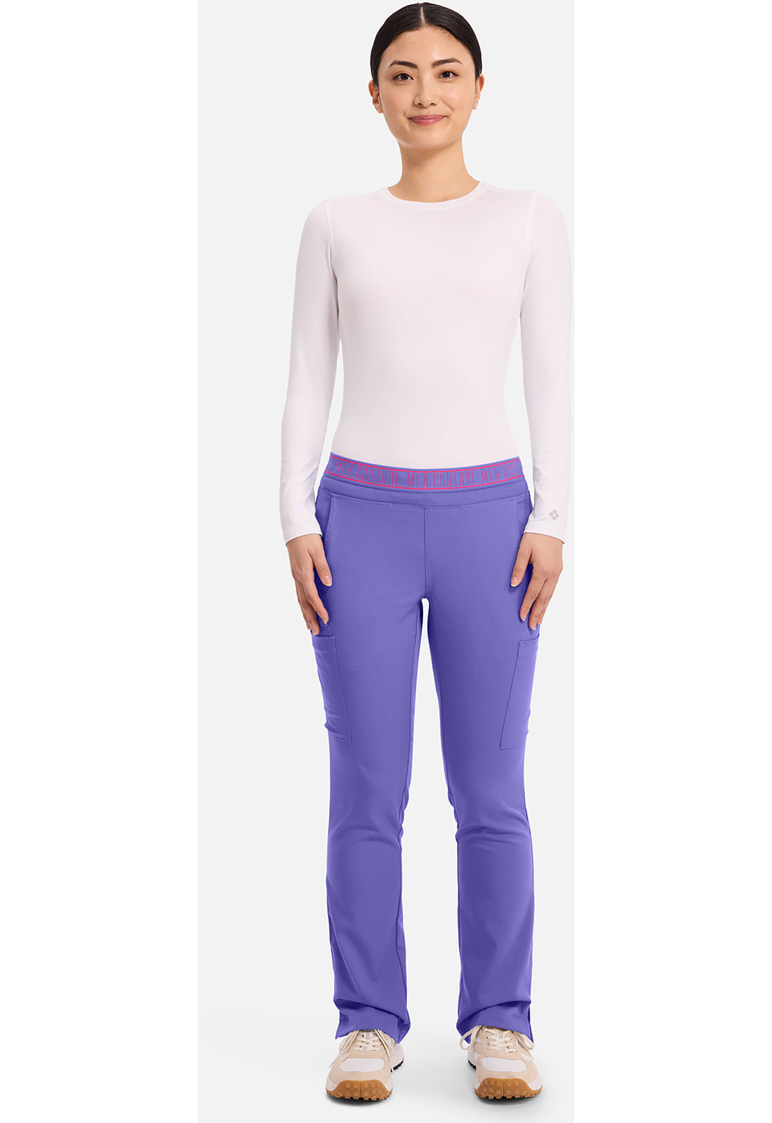 Touch MC7739 Women's Yoga 2 Cargo Pocket Scrub Pants Electric Lavender
